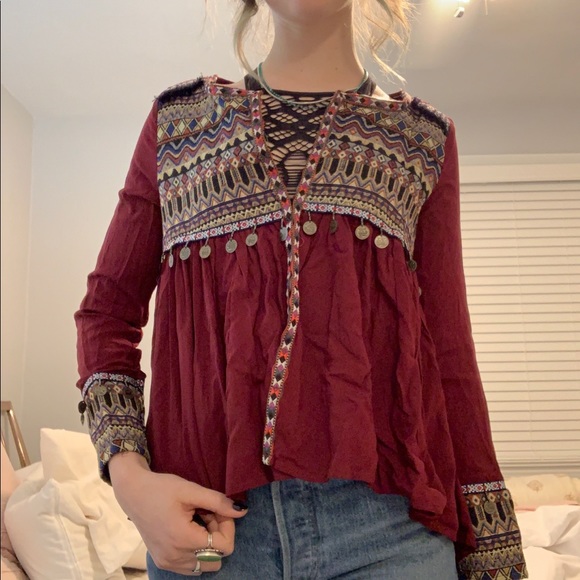 Maroon Gypsy Tassel Jacket - Picture 2 of 5